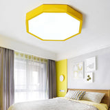 Acrylic Octagon Ceiling Mount Minimal LED Pink/Yellow/Blue Flush Mount Lighting Fixture in Warm/White Light, 16.5"/20.5" W Clearhalo 'Ceiling Lights' 'Close To Ceiling Lights' 'Close to ceiling' 'Flush mount' Lighting' 290815
