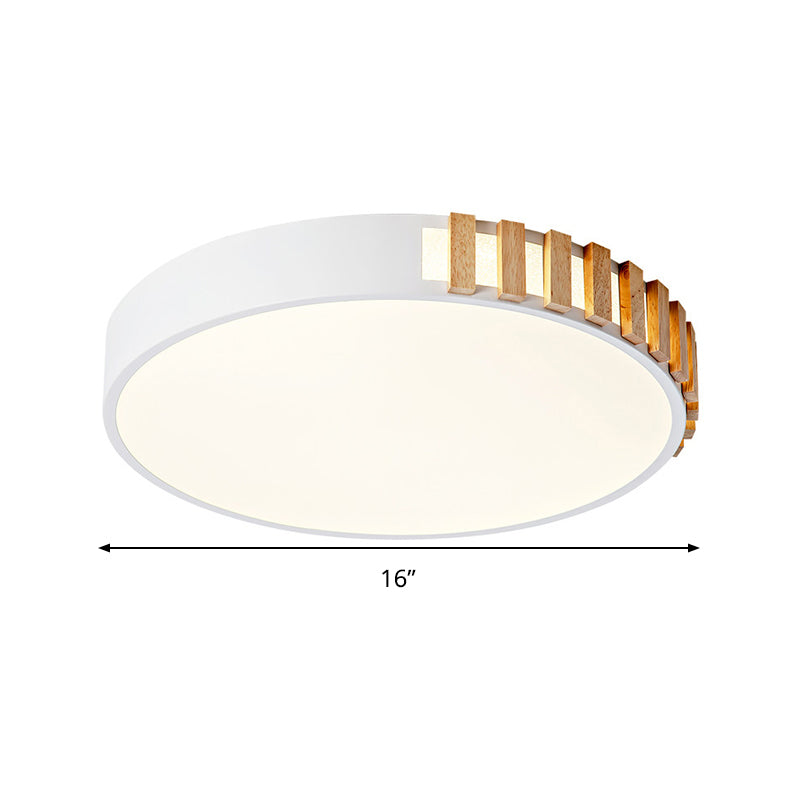 16"/19.5" W Metal Ring Ceiling Mount Nordic LED White Flushmount Ceiling Lamp for Living Room Clearhalo 'Ceiling Lights' 'Close To Ceiling Lights' 'Close to ceiling' 'Flush mount' Lighting' 291026