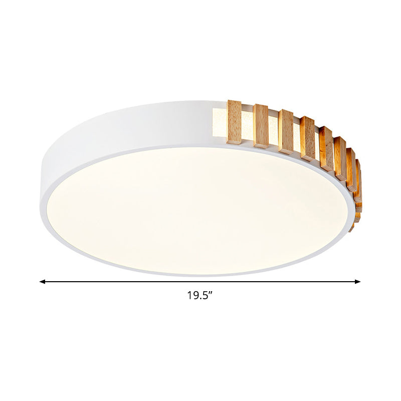 16"/19.5" W Metal Ring Ceiling Mount Nordic LED White Flushmount Ceiling Lamp for Living Room Clearhalo 'Ceiling Lights' 'Close To Ceiling Lights' 'Close to ceiling' 'Flush mount' Lighting' 291027