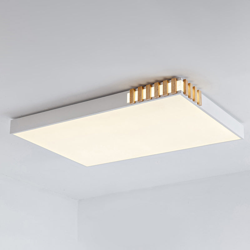 White Rectangular Ceiling Fixture Nordic Style LED Metal Flush Mount Lamp for Living Room White Clearhalo 'Ceiling Lights' 'Close To Ceiling Lights' 'Close to ceiling' 'Flush mount' Lighting' 291037