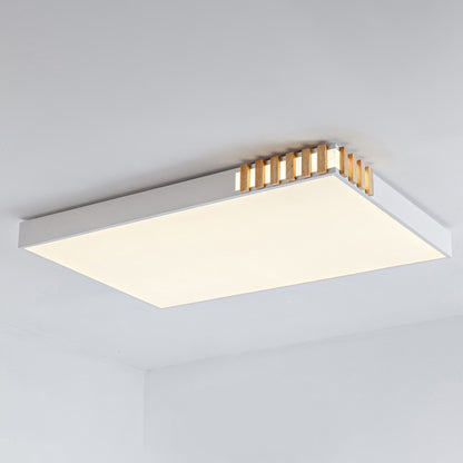 White Rectangular Ceiling Fixture Nordic Style LED Metal Flush Mount Lamp for Living Room White Clearhalo 'Ceiling Lights' 'Close To Ceiling Lights' 'Close to ceiling' 'Flush mount' Lighting' 291037