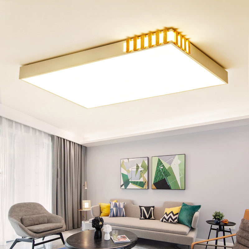 White Rectangular Ceiling Fixture Nordic Style LED Metal Flush Mount Lamp for Living Room Clearhalo 'Ceiling Lights' 'Close To Ceiling Lights' 'Close to ceiling' 'Flush mount' Lighting' 291038