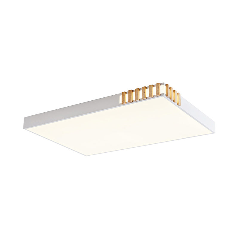 White Rectangular Ceiling Fixture Nordic Style LED Metal Flush Mount Lamp for Living Room Clearhalo 'Ceiling Lights' 'Close To Ceiling Lights' 'Close to ceiling' 'Flush mount' Lighting' 291041
