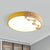 16"/19.5" W LED Living Room Ceiling Mounted Light Pink/Yellow/Blue Flush Light Fixture with Round Metal Shade in Warm/White Light Yellow Clearhalo 'Ceiling Lights' 'Close To Ceiling Lights' 'Close to ceiling' 'Flush mount' Lighting' 291113