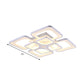 23.5"/27" W LED Bedroom Ceiling Mounted Light White Semi Flush Light Fixture with Square Acrylic Shade in Warm/White Light Clearhalo 'Ceiling Lights' 'Close To Ceiling Lights' 'Close to ceiling' 'Semi-flushmount' Lighting' 291171