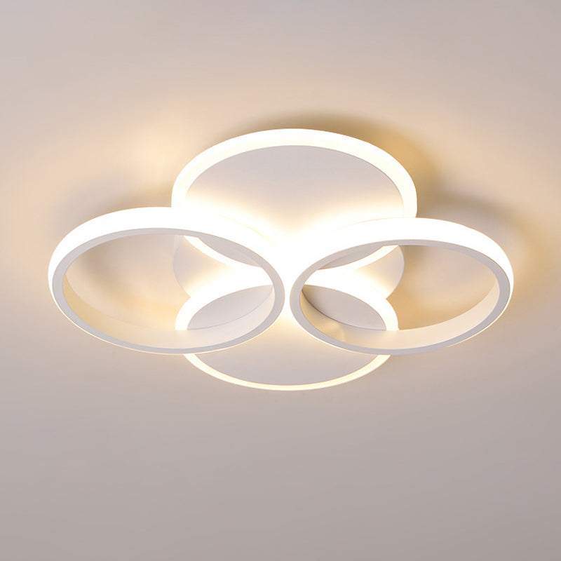 16"/19.5" W Acrylic Ring Ceiling Mount Simple LED Black/White Flush Mount Lighting Fixture in Warm/White Light Clearhalo 'Ceiling Lights' 'Close To Ceiling Lights' 'Close to ceiling' 'Flush mount' Lighting' 291298