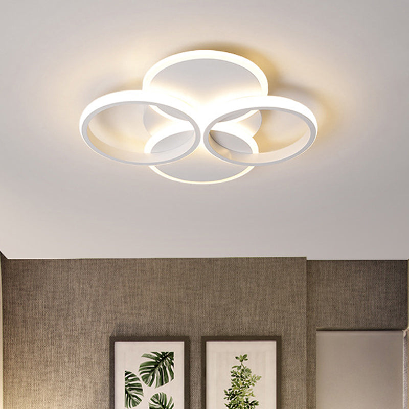 16"/19.5" W Acrylic Ring Ceiling Mount Simple LED Black/White Flush Mount Lighting Fixture in Warm/White Light Clearhalo 'Ceiling Lights' 'Close To Ceiling Lights' 'Close to ceiling' 'Flush mount' Lighting' 291299