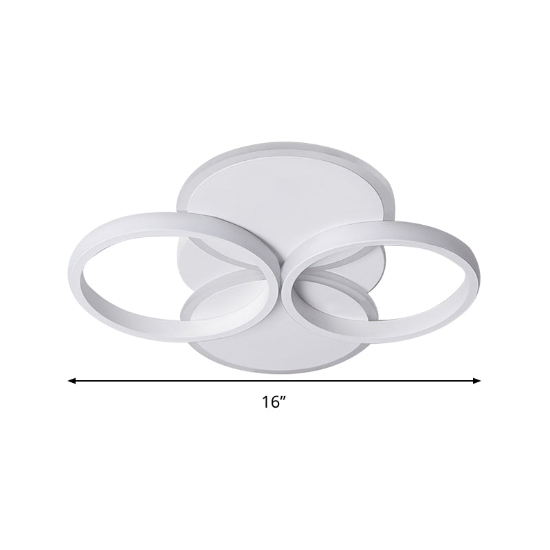 16"/19.5" W Acrylic Ring Ceiling Mount Simple LED Black/White Flush Mount Lighting Fixture in Warm/White Light Clearhalo 'Ceiling Lights' 'Close To Ceiling Lights' 'Close to ceiling' 'Flush mount' Lighting' 291302