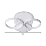 16"/19.5" W Acrylic Ring Ceiling Mount Simple LED Black/White Flush Mount Lighting Fixture in Warm/White Light Clearhalo 'Ceiling Lights' 'Close To Ceiling Lights' 'Close to ceiling' 'Flush mount' Lighting' 291303