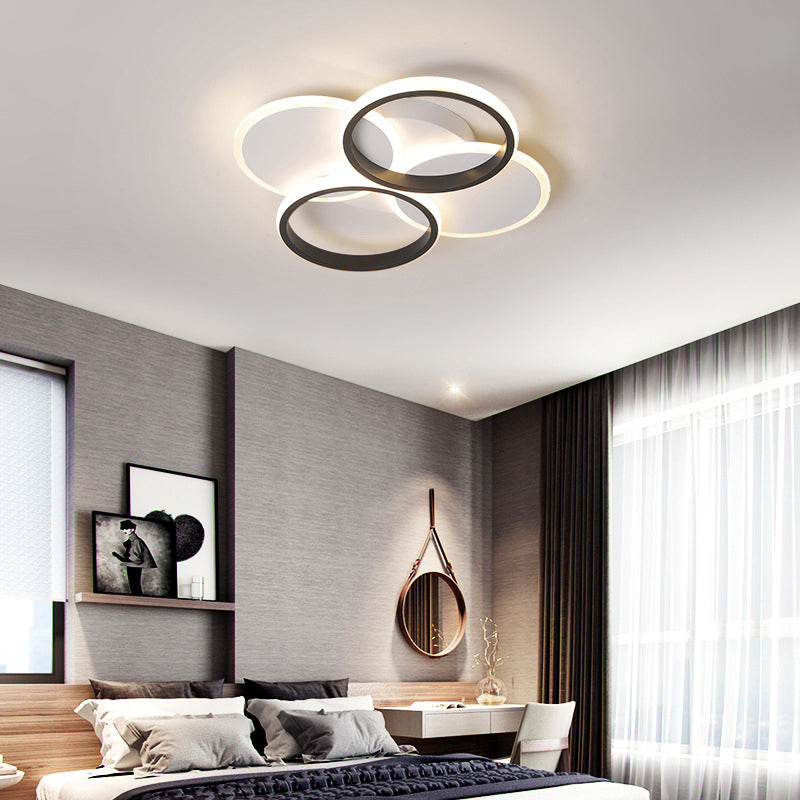 16"/19.5" W Acrylic Ring Ceiling Mount Simple LED Black/White Flush Mount Lighting Fixture in Warm/White Light Clearhalo 'Ceiling Lights' 'Close To Ceiling Lights' 'Close to ceiling' 'Flush mount' Lighting' 291307