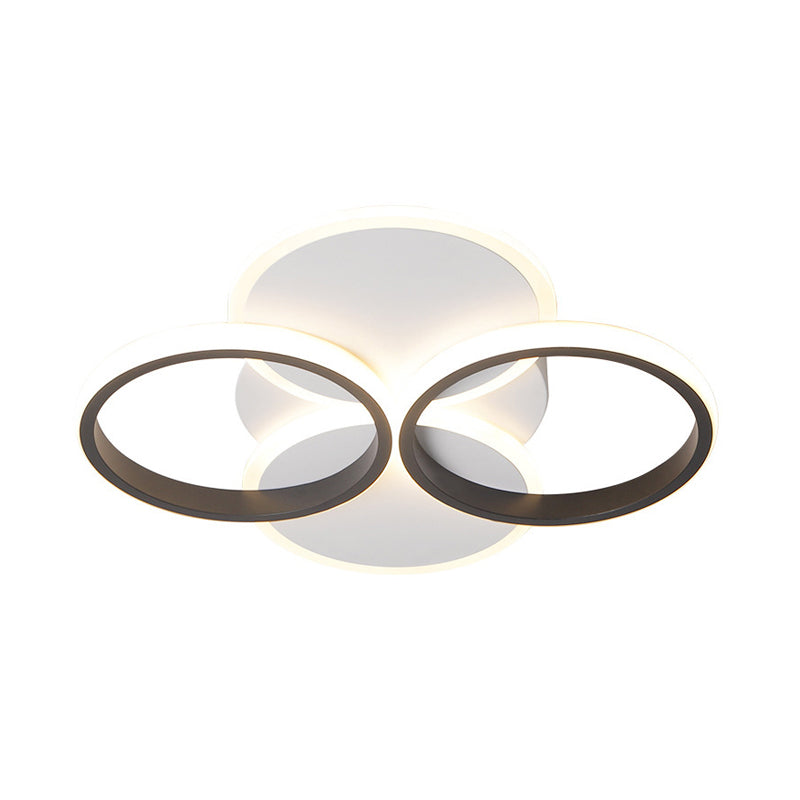 16"/19.5" W Acrylic Ring Ceiling Mount Simple LED Black/White Flush Mount Lighting Fixture in Warm/White Light Clearhalo 'Ceiling Lights' 'Close To Ceiling Lights' 'Close to ceiling' 'Flush mount' Lighting' 291308