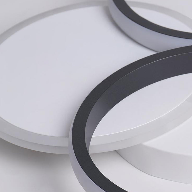 16"/19.5" W Acrylic Ring Ceiling Mount Simple LED Black/White Flush Mount Lighting Fixture in Warm/White Light Clearhalo 'Ceiling Lights' 'Close To Ceiling Lights' 'Close to ceiling' 'Flush mount' Lighting' 291311