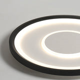 Black Tray LED Ceiling Lamp Contemporary 16"/19.5" Wide Metal Flush Mount Lighting in Warm/White Light/Remote Control Stepless Dimming Clearhalo 'Ceiling Lights' 'Close To Ceiling Lights' 'Close to ceiling' 'Flush mount' Lighting' 291319