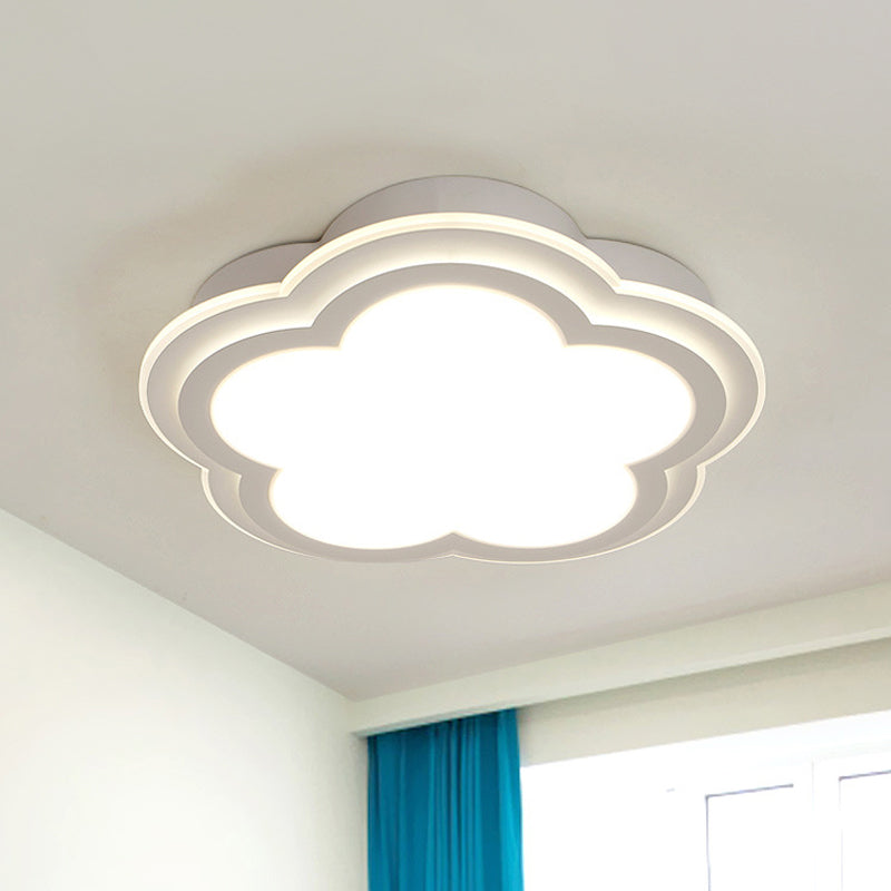 Simple Cloud Shade Ceiling Light 16"/19.5"/23.5" W White Acrylic LED Flush Mount Lamp in Warm/White Light/Third Gear Clearhalo 'Ceiling Lights' 'Close To Ceiling Lights' 'Close to ceiling' 'Flush mount' Lighting' 291374