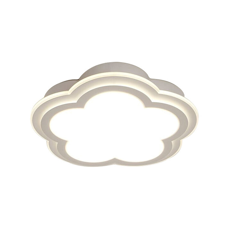 Simple Cloud Shade Ceiling Light 16"/19.5"/23.5" W White Acrylic LED Flush Mount Lamp in Warm/White Light/Third Gear Clearhalo 'Ceiling Lights' 'Close To Ceiling Lights' 'Close to ceiling' 'Flush mount' Lighting' 291377