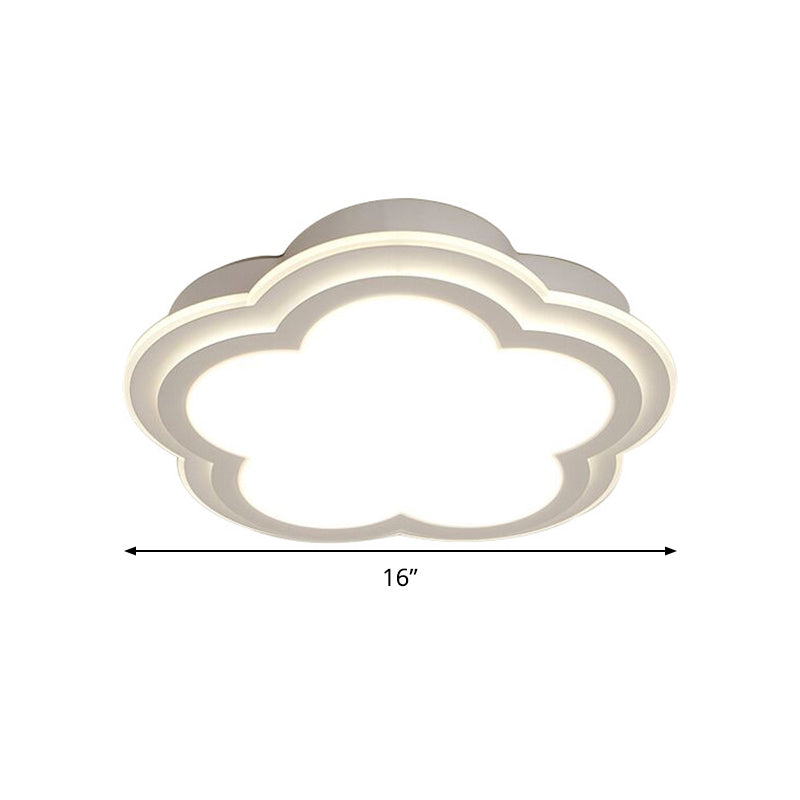 Simple Cloud Shade Ceiling Light 16"/19.5"/23.5" W White Acrylic LED Flush Mount Lamp in Warm/White Light/Third Gear Clearhalo 'Ceiling Lights' 'Close To Ceiling Lights' 'Close to ceiling' 'Flush mount' Lighting' 291378