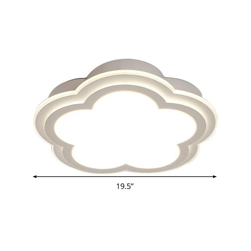 Simple Cloud Shade Ceiling Light 16"/19.5"/23.5" W White Acrylic LED Flush Mount Lamp in Warm/White Light/Third Gear Clearhalo 'Ceiling Lights' 'Close To Ceiling Lights' 'Close to ceiling' 'Flush mount' Lighting' 291379