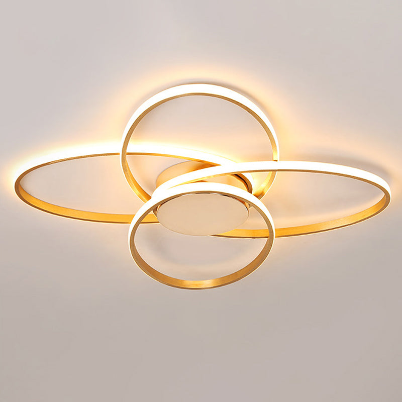 Gold Overlapping Ceiling Light Nordic LED Acrylic Flush Mount Lamp for Living Room Clearhalo 'Ceiling Lights' 'Close To Ceiling Lights' 'Close to ceiling' 'Flush mount' Lighting' 291406