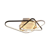 Overlapping Acrylic Ceiling Light Fixture Modern 33"/42" W LED Black and White Semi Flush Mount Lighting Clearhalo 'Ceiling Lights' 'Close To Ceiling Lights' 'Close to ceiling' 'Semi-flushmount' Lighting' 291443