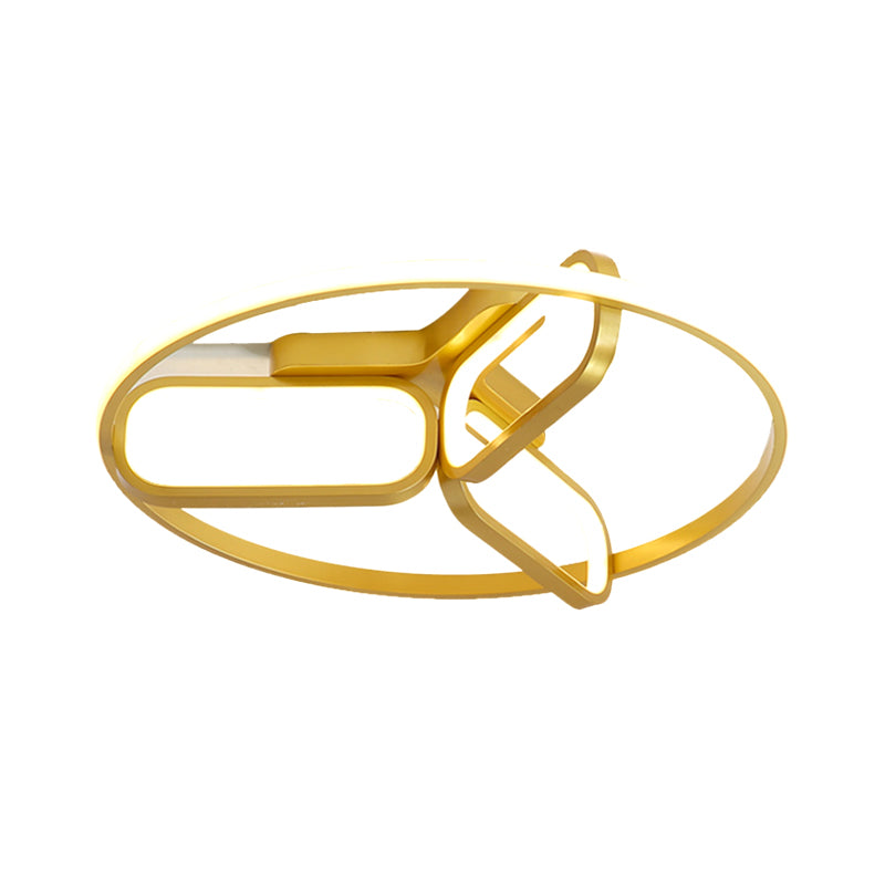 Acrylic Circular Frame Flush Light Modern Style 18"/21.5" Wide LED Bedroom Ceiling Mount Lamp in Black/White/Gold Clearhalo 'Ceiling Lights' 'Close To Ceiling Lights' 'Close to ceiling' 'Flush mount' Lighting' 291460