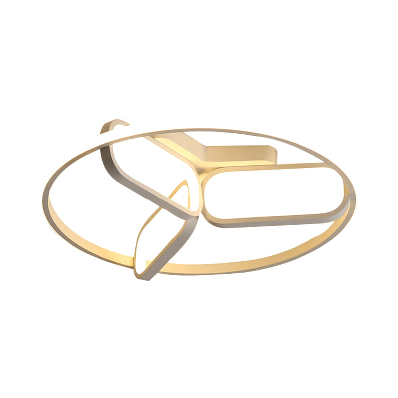 Acrylic Circular Frame Flush Light Modern Style 18"/21.5" Wide LED Bedroom Ceiling Mount Lamp in Black/White/Gold Clearhalo 'Ceiling Lights' 'Close To Ceiling Lights' 'Close to ceiling' 'Flush mount' Lighting' 291466