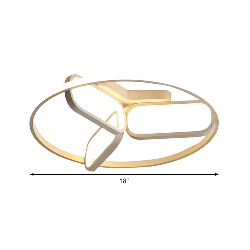 Acrylic Circular Frame Flush Light Modern Style 18"/21.5" Wide LED Bedroom Ceiling Mount Lamp in Black/White/Gold Clearhalo 'Ceiling Lights' 'Close To Ceiling Lights' 'Close to ceiling' 'Flush mount' Lighting' 291467