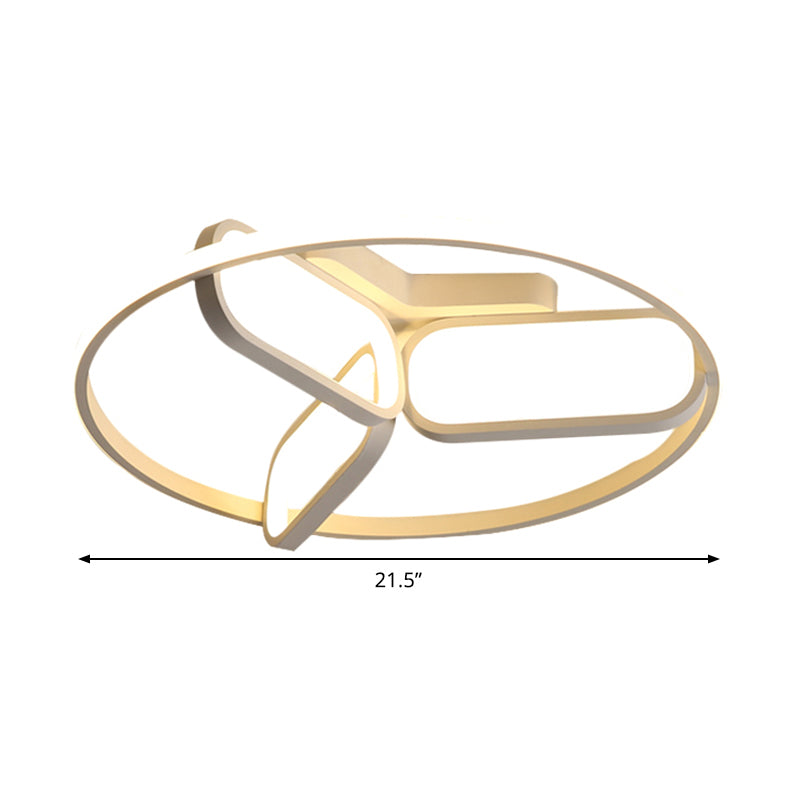 Acrylic Circular Frame Flush Light Modern Style 18"/21.5" Wide LED Bedroom Ceiling Mount Lamp in Black/White/Gold Clearhalo 'Ceiling Lights' 'Close To Ceiling Lights' 'Close to ceiling' 'Flush mount' Lighting' 291468