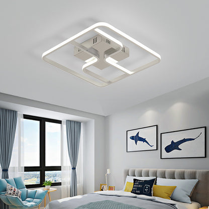 Acrylic Square Ceiling Mount Simplicity LED 18"/23.5" W Chrome Flush Mount Lighting Fixture Chrome Clearhalo 'Ceiling Lights' 'Close To Ceiling Lights' 'Close to ceiling' 'Flush mount' Lighting' 291469