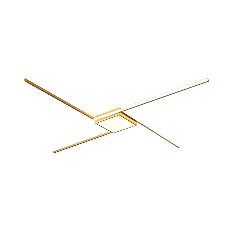 69"/82.5" W Linear Acrylic Ceiling Mounted Fixture Modern LED Gold Flush Mount Lamp with Square/Hexagon Acrylic Shade Clearhalo 'Ceiling Lights' 'Close To Ceiling Lights' 'Close to ceiling' 'Flush mount' Lighting' 291513