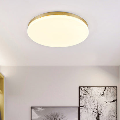 Acrylic Circle Ceiling Mount Minimalist 15"/19" W LED Gold Flushmount Ceiling Lamp for Living Room Gold Clearhalo 'Ceiling Lights' 'Close To Ceiling Lights' 'Close to ceiling' 'Flush mount' Lighting' 291554