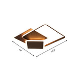 Coffee Slim Square Flush Lamp Modernity 19"/21.5" Wide LED Acrylic Ceiling Mount Light Clearhalo 'Ceiling Lights' 'Close To Ceiling Lights' 'Close to ceiling' 'Flush mount' Lighting' 291574