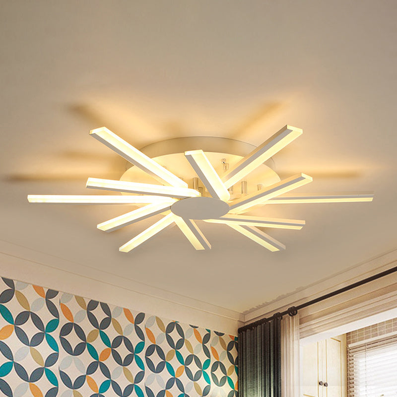31.5"/39" W LED Living Room Ceiling Mounted Light White Semi Flush Light Fixture with Spiral Acrylic Shade in Warm/White Light Clearhalo 'Ceiling Lights' 'Close To Ceiling Lights' 'Close to ceiling' 'Semi-flushmount' Lighting' 291584