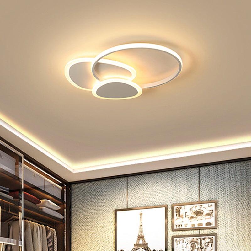 Flaky Triangle Ceiling Lighting Modern Stylish Acrylic 16"/18" W LED Flush Mount Lamp in White/Coffee White Clearhalo 'Ceiling Lights' 'Close To Ceiling Lights' 'Close to ceiling' 'Flush mount' Lighting' 291596