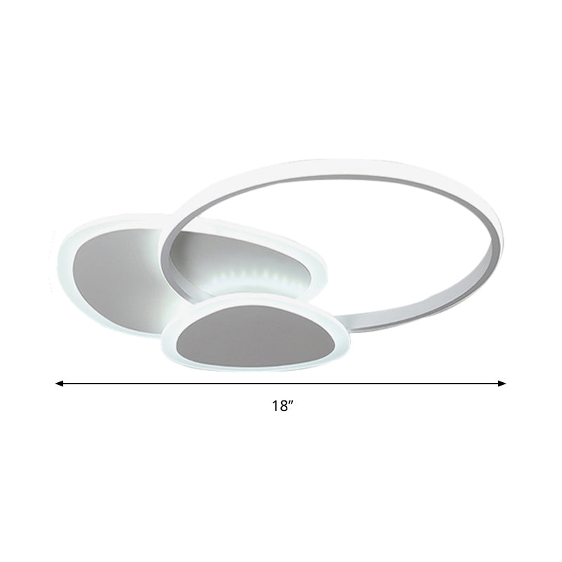 Flaky Triangle Ceiling Lighting Modern Stylish Acrylic 16"/18" W LED Flush Mount Lamp in White/Coffee Clearhalo 'Ceiling Lights' 'Close To Ceiling Lights' 'Close to ceiling' 'Flush mount' Lighting' 291601