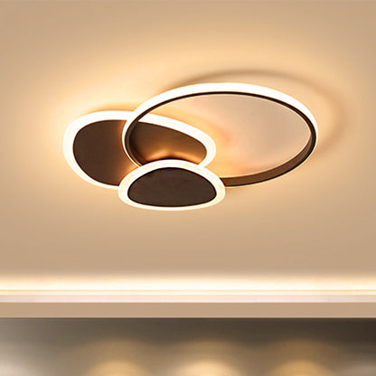 Flaky Triangle Ceiling Lighting Modern Stylish Acrylic 16"/18" W LED Flush Mount Lamp in White/Coffee Coffee Clearhalo 'Ceiling Lights' 'Close To Ceiling Lights' 'Close to ceiling' 'Flush mount' Lighting' 291602