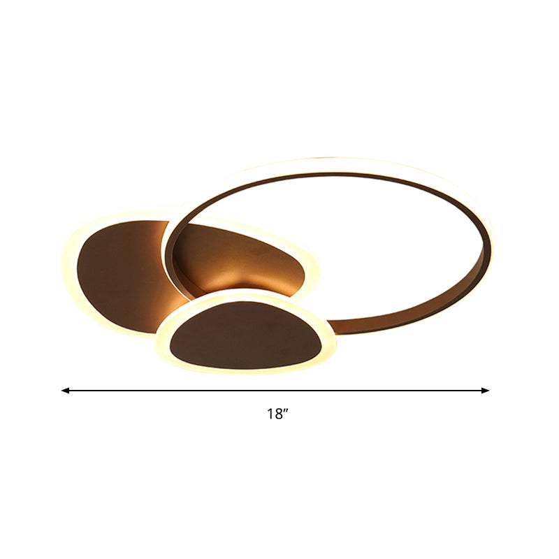 Flaky Triangle Ceiling Lighting Modern Stylish Acrylic 16"/18" W LED Flush Mount Lamp in White/Coffee Clearhalo 'Ceiling Lights' 'Close To Ceiling Lights' 'Close to ceiling' 'Flush mount' Lighting' 291608