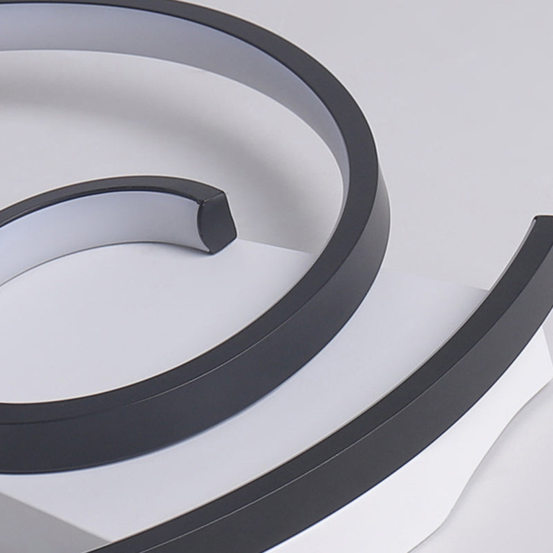 Super Thin Curled Metal Flush Mount Light Modern Style 16.5"/20.5" W LED Black/White Ceiling Lamp in Warm/White Light Clearhalo 'Ceiling Lights' 'Close To Ceiling Lights' 'Close to ceiling' 'Flush mount' Lighting' 291638