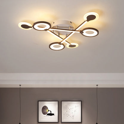 31.5"/39" W Crossed Ceiling Lighting Modern Stylish Acrylic LED Black Flush Lamp in Warm/White Light Black 31.5" Clearhalo 'Ceiling Lights' 'Close To Ceiling Lights' 'Close to ceiling' 'Flush mount' Lighting' 291645