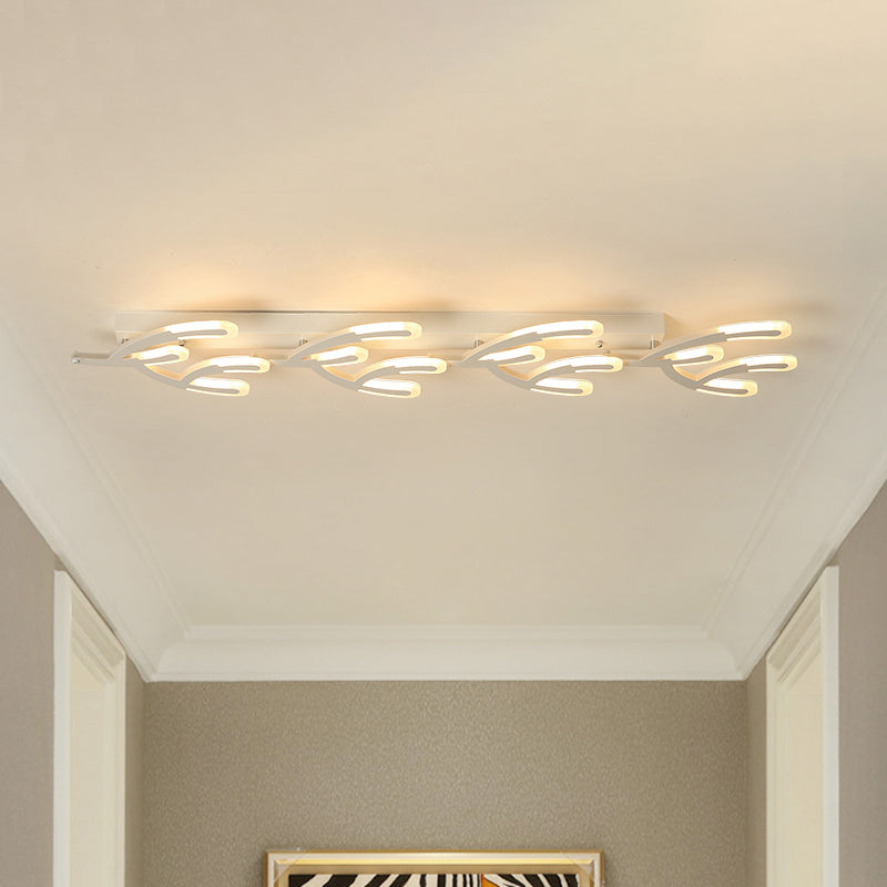 Minimalist LED Coral Flush Mount Lamp White Acrylic 4/5-Head Living Room Ceiling Lighting in Warm/White Light 4 White Warm Clearhalo 'Ceiling Lights' 'Close To Ceiling Lights' 'Close to ceiling' 'Flush mount' Lighting' 291732