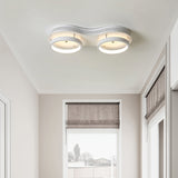 Minimal White Dual Round Ceiling Lamp Acrylic LED Corridor Flush Mount Light Fixture in Warm/White Light Clearhalo 'Ceiling Lights' 'Close To Ceiling Lights' 'Close to ceiling' 'Flush mount' Lighting' 291749