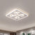 Square Antler Element Flush Lighting Modernity Acrylic LED White Ceiling Mount Lamp in Warm/White Light/Remote Control Stepless Dimming White Clearhalo 'Ceiling Lights' 'Close To Ceiling Lights' 'Close to ceiling' 'Flush mount' Lighting' 291776