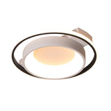 16"/19.5" Dia Metallic Dish Ceiling Lamp Modernist Style LED White Flush Mount in Warm/White Light Clearhalo 'Ceiling Lights' 'Close To Ceiling Lights' 'Close to ceiling' 'Flush mount' Lighting' 291925