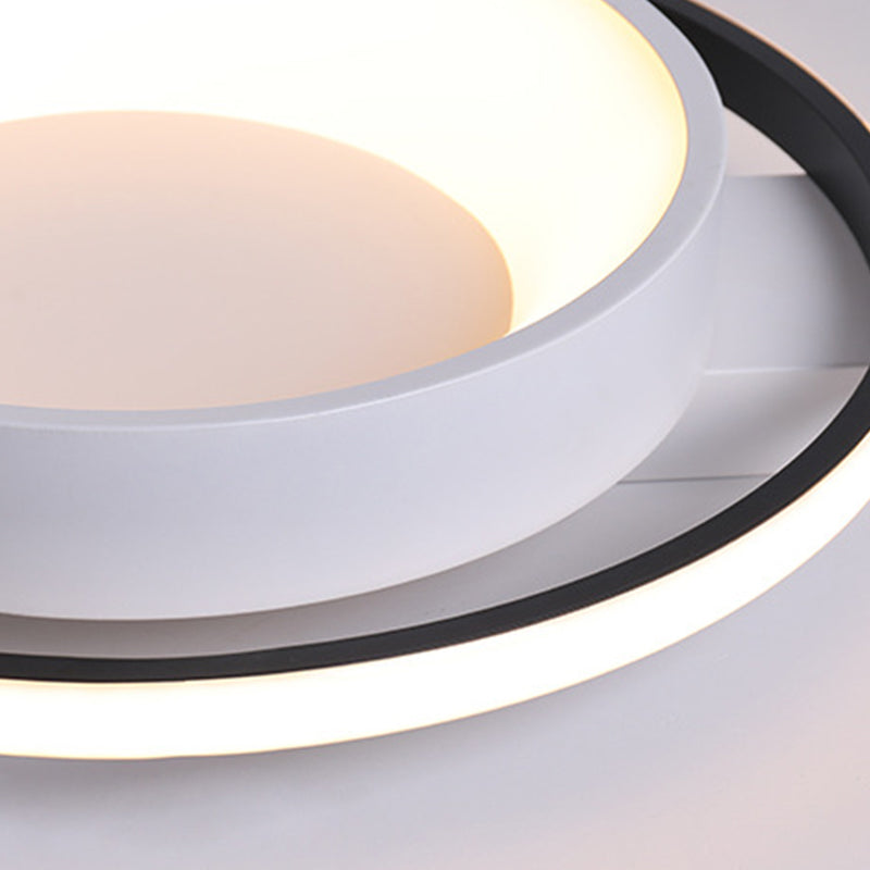 16"/19.5" Dia Metallic Dish Ceiling Lamp Modernist Style LED White Flush Mount in Warm/White Light Clearhalo 'Ceiling Lights' 'Close To Ceiling Lights' 'Close to ceiling' 'Flush mount' Lighting' 291928