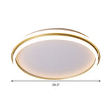 Acrylic Round Flush Lighting 16.5"/20.5" Dia Minimalist LED Ceiling Lamp in Gold, Warm/White Light/Remote Control Stepless Dimming Clearhalo 'Ceiling Lights' 'Close To Ceiling Lights' 'Close to ceiling' 'Flush mount' Lighting' 291964