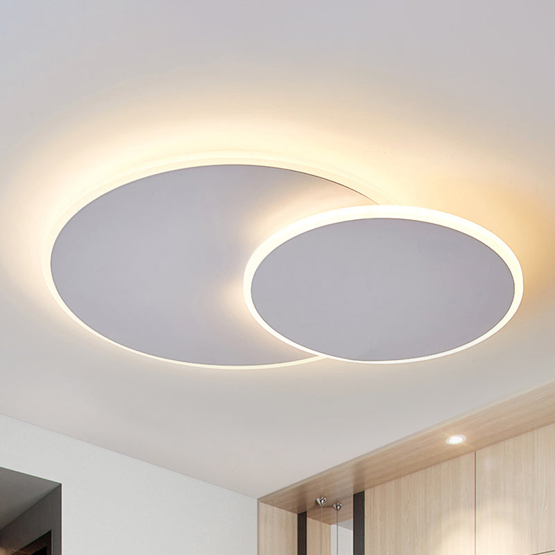 Round Acrylic Ceiling Light Fixture Minimalist White/Coffee 16"/19.5" Wide LED Flush Mount Lamp in Warm/White Light Clearhalo 'Ceiling Lights' 'Close To Ceiling Lights' 'Close to ceiling' 'Flush mount' Lighting' 291989