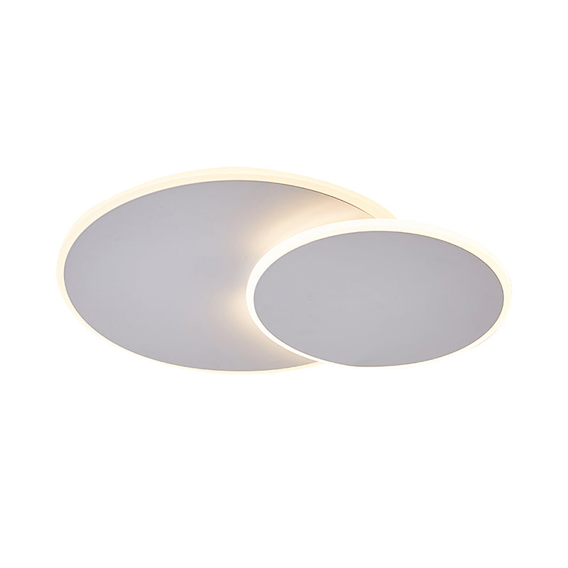 Round Acrylic Ceiling Light Fixture Minimalist White/Coffee 16"/19.5" Wide LED Flush Mount Lamp in Warm/White Light Clearhalo 'Ceiling Lights' 'Close To Ceiling Lights' 'Close to ceiling' 'Flush mount' Lighting' 291992