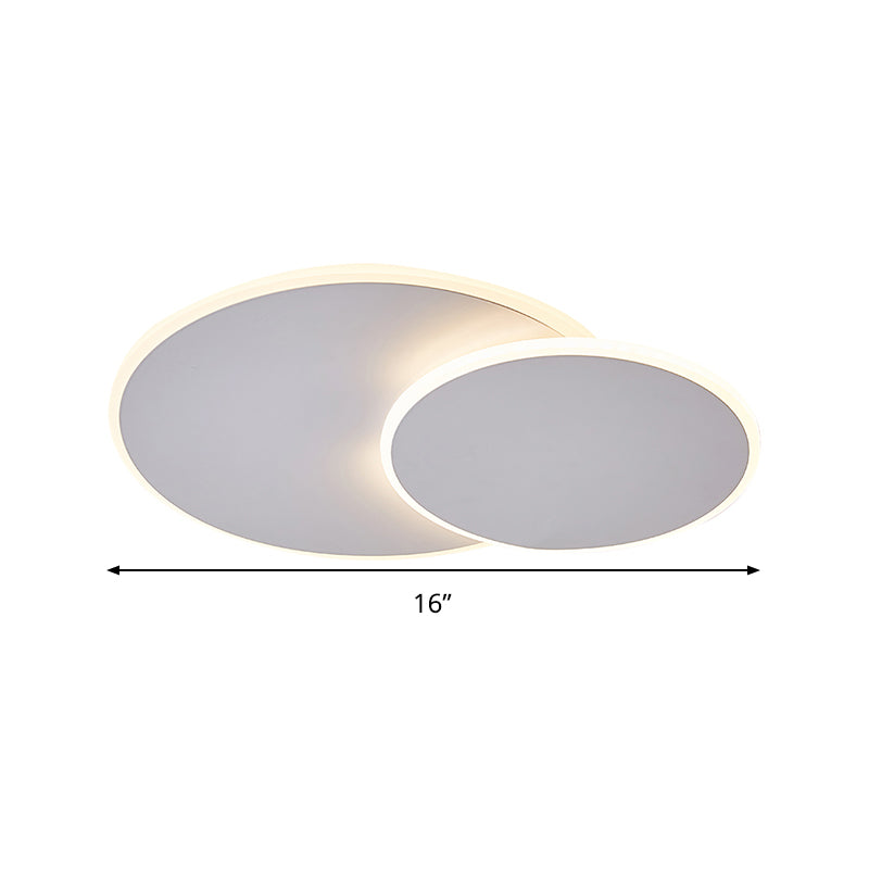 Round Acrylic Ceiling Light Fixture Minimalist White/Coffee 16"/19.5" Wide LED Flush Mount Lamp in Warm/White Light Clearhalo 'Ceiling Lights' 'Close To Ceiling Lights' 'Close to ceiling' 'Flush mount' Lighting' 291993