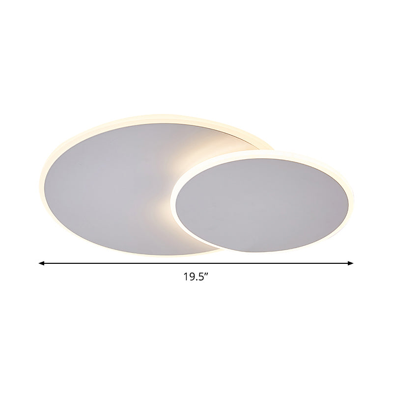 Round Acrylic Ceiling Light Fixture Minimalist White/Coffee 16"/19.5" Wide LED Flush Mount Lamp in Warm/White Light Clearhalo 'Ceiling Lights' 'Close To Ceiling Lights' 'Close to ceiling' 'Flush mount' Lighting' 291994