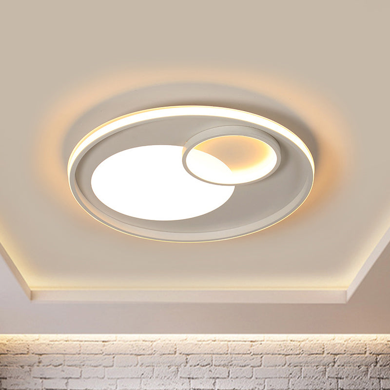 18"/21.5" W Acrylic Circular Flush Lamp Modernist LED White Ceiling Light Fixture in Warm/White Light/Remote Control Stepless Dimming White Warm Clearhalo 'Ceiling Lights' 'Close To Ceiling Lights' 'Close to ceiling' 'Flush mount' Lighting' 292053