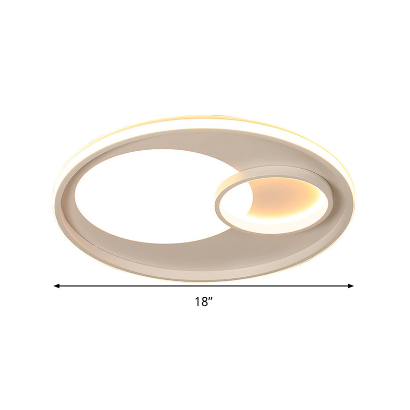 18"/21.5" W Acrylic Circular Flush Lamp Modernist LED White Ceiling Light Fixture in Warm/White Light/Remote Control Stepless Dimming Clearhalo 'Ceiling Lights' 'Close To Ceiling Lights' 'Close to ceiling' 'Flush mount' Lighting' 292058